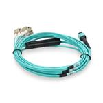 Picture of 5m MPO/UPC to 4xLC/UPC Duplex Aqua OM4 OFNR (Riser-Rated) 8-Strand Fiber Fanout Cable with 3m Breakout Legs