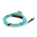 Picture of 5m MPO/UPC to 4xLC/UPC Duplex Aqua OM4 OFNR (Riser-Rated) 8-Strand Fiber Fanout Cable with 3m Breakout Legs