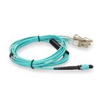 Picture of 5m MPO/UPC to 4xLC/UPC Duplex Aqua OM4 OFNR (Riser-Rated) 8-Strand Fiber Fanout Cable with 3m Breakout Legs