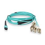 Picture of 5m MPO/UPC to 4xLC/UPC Duplex Aqua OM4 OFNR (Riser-Rated) 8-Strand Fiber Fanout Cable with 3m Breakout Legs