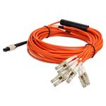 Picture of 5m MPO/UPC to 4xLC/UPC Duplex Orange OM1 OFNR (Riser-Rated) 8-Strand MMF Fiber Fanout Cable