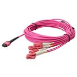Picture of 7m MPO/UPC to 4xLC/UPC Duplex Magenta OM4 LSZH 8-Strand Fiber Fanout Cable