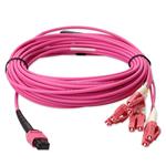 Picture of 7m MPO/UPC to 4xLC/UPC Duplex Magenta OM4 LSZH 8-Strand Fiber Fanout Cable