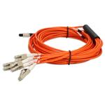 Picture of 9m MPO/UPC to 4xLC/UPC Duplex Orange OM1 OFNR (Riser-Rated) 8-Strand MMF Fiber Fanout Cable