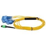 Picture of 5m MPO/APC to 4xSC Duplex (8xSC)/UPC Yellow OS2 OFNR (Riser-Rated) 8-Strand SMF Fiber Fanout Cable