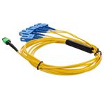 Picture of 5m MPO/APC to 4xSC Duplex (8xSC)/UPC Yellow OS2 OFNR (Riser-Rated) 8-Strand SMF Fiber Fanout Cable