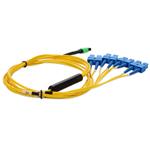 Picture of 5m MPO/APC to 4xSC Duplex (8xSC)/UPC Yellow OS2 OFNR (Riser-Rated) 8-Strand SMF Fiber Fanout Cable
