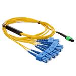 Picture of 5m MPO/APC to 4xSC Duplex (8xSC)/UPC Yellow OS2 OFNR (Riser-Rated) 8-Strand SMF Fiber Fanout Cable