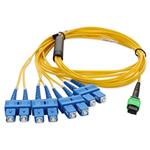 Picture of 5m MPO/APC to 4xSC Duplex (8xSC)/UPC Yellow OS2 OFNR (Riser-Rated) 8-Strand SMF Fiber Fanout Cable