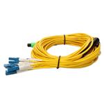 Picture of 10m MPO/APC to 6xLC/UPC Duplex Yellow OS2 OFNR (Riser-Rated) 12-Strand SMF Fiber Fanout Cable