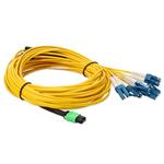 Picture of 10m MPO/APC to 6xLC/UPC Duplex Yellow OS2 OFNR (Riser-Rated) 12-Strand SMF Fiber Fanout Cable
