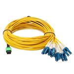 Picture of 10m MPO/APC to 6xLC/UPC Duplex Yellow OS2 OFNR (Riser-Rated) 12-Strand SMF Fiber Fanout Cable
