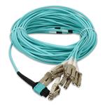 Picture of 15m MPO/UPC to 6xLC/UPC Duplex Aqua OM3 OFNR (Riser-Rated) 12-Strand Fiber Fanout Cable