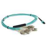 Picture of 1m MPO/UPC to 6xLC/UPC Duplex Aqua OM3 OFNR (Riser-Rated) 12-Strand Fiber Fanout Cable