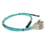 Picture of 2m MPO/UPC to 6xLC/UPC Duplex Aqua OM3 OFNR (Riser-Rated) 12-Strand Fiber Fanout Cable