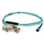 Picture of 2m MPO/UPC to 6xLC/UPC Duplex Aqua OM3 OFNR (Riser-Rated) 12-Strand Fiber Fanout Cable