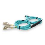 Picture of 3m MPO/UPC to 6xLC/UPC Duplex Aqua OM4 Armored OFNP (Plenum-Rated) 12-Strand Fiber Fanout Cable