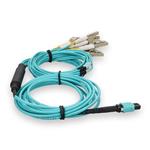 Picture of 3m MPO/UPC to 6xLC/UPC Duplex Aqua OM4 Armored OFNP (Plenum-Rated) 12-Strand Fiber Fanout Cable