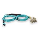 Picture of 3m MPO/UPC to 6xLC/UPC Duplex Aqua OM4 Armored OFNP (Plenum-Rated) 12-Strand Fiber Fanout Cable