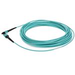 Picture of 11m MPO/UPC (Male) to MPO/UPC Aqua OM4 OFNR (Riser-Rated) 12-Strand Fiber Patch Cable