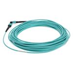 Picture of 11m MPO/UPC (Male) to MPO/UPC Aqua OM4 OFNR (Riser-Rated) 12-Strand Fiber Patch Cable