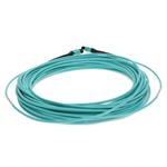 Picture of 11m MPO/UPC (Male) to MPO/UPC Aqua OM4 OFNR (Riser-Rated) 12-Strand Fiber Patch Cable