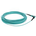 Picture of 11m MPO/UPC (Male) to MPO/UPC Aqua OM4 OFNR (Riser-Rated) 12-Strand Fiber Patch Cable