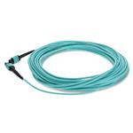 Picture of 12m MPO/UPC (Male) to MPO/UPC Aqua OM4 OFNR (Riser-Rated) 12-Strand Fiber Patch Cable