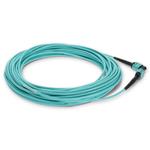 Picture of 12m MPO/UPC (Male) to MPO/UPC Aqua OM4 OFNR (Riser-Rated) 12-Strand Fiber Patch Cable