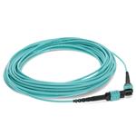 Picture of 12m MPO/UPC (Male) to MPO/UPC Aqua OM4 OFNR (Riser-Rated) 12-Strand Fiber Patch Cable