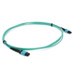 Picture of 1.5m MPO/UPC (Male) to MPO/UPC Aqua OM4 OFNR (Riser-Rated) 12-Strand Fiber Patch Cable