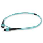 Picture of 2m MPO/UPC (Male) to MPO/UPC Aqua OM4 OFNR (Riser-Rated) 12-Strand Fiber Patch Cable
