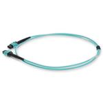 Picture of 2m MPO/UPC (Male) to MPO/UPC Aqua OM4 OFNR (Riser-Rated) 12-Strand Fiber Patch Cable