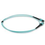 Picture of 2m MPO/UPC (Male) to MPO/UPC Aqua OM4 OFNR (Riser-Rated) 12-Strand Fiber Patch Cable