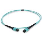 Picture of 2m MPO/UPC (Male) to MPO/UPC Aqua OM4 OFNR (Riser-Rated) 12-Strand Fiber Patch Cable
