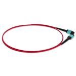 Picture of 10m MPO/UPC to MPO/UPC Red OM4 OFNR (Riser-Rated) 12-Strand Fiber Patch Cable