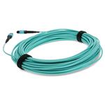 Picture of 21m MPO/UPC (Male) to MPO/UPC (Male) Aqua OM4 OFNR (Riser-Rated) 12-Strand Fiber Patch Cable