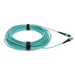 Picture of 21m MPO/UPC (Male) to MPO/UPC (Male) Aqua OM4 OFNR (Riser-Rated) 12-Strand Fiber Patch Cable