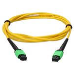 Picture of 2m MPO/APC to MPO/APC Yellow OS2 OFNR (Riser-Rated) 12-Strand SMF Fiber Patch Cable