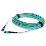 Picture of 30m MPO/UPC (Male) to MPO/UPC (Male) Aqua OM3 OFNR (Riser-Rated) 12-Strand Fiber Patch Cable