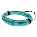 Picture of 30m MPO/UPC (Male) to MPO/UPC (Male) Aqua OM3 OFNR (Riser-Rated) 12-Strand Fiber Patch Cable