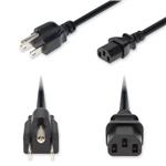 Picture of 3ft NEMA 5-15P Male to C13 Female Standard Commercial 18 AWG 125V at 10A PVC SJT (Service Junior Thermoplastic) Black Power Cable