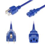 Picture of 6ft NEMA 5-15P Male to C13 Female Standard Commercial 18 AWG 125V at 10A PVC SJT (Service Junior Thermoplastic) Blue Power Cable