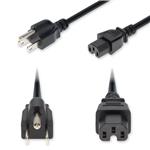 Picture of 6ft NEMA 5-15P Male to C15 Female Standard Commercial 14 AWG 125V at 15A PVC SJT (Service Junior Thermoplastic) Black Power Cable
