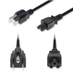 Picture of 6ft NEMA 5-15P Male to C5 Female Standard Commercial 18 AWG 125V at 10A PVC SJT (Service Junior Thermoplastic) Black Power Cable