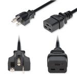 Picture of 6ft NEMA 5-20P Male to C19 Female Industrial Grade 12 AWG 125V at 20A PVC SJT (Service Junior Thermoplastic) Black Power Cable