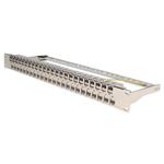 Picture of 19-inch 1U Shielded CAT6A 48-Port Straight Patch Panel with Removable tool-less Keystone Sections