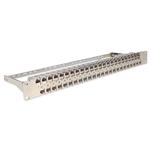 Picture of 19-inch 1U Shielded CAT6A 48-Port Straight Patch Panel with Removable tool-less Keystone Sections