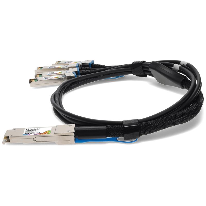 Picture of HP® 845408-B21 to Cisco® SFP-H25G-CU5M Compatible TAA Compliant 100GBase-CU QSFP28 to 4xSFP28 Direct Attach Cable (Passive Twinax, 5m)