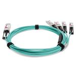 Picture of HP® 721070-B21 to Cisco® SFP-10G-AOC7M Compatible TAA Compliant 40GBase-AOC QSFP+ to 4xSFP+ Direct Attach Cable (850nm, MMF, 7m)